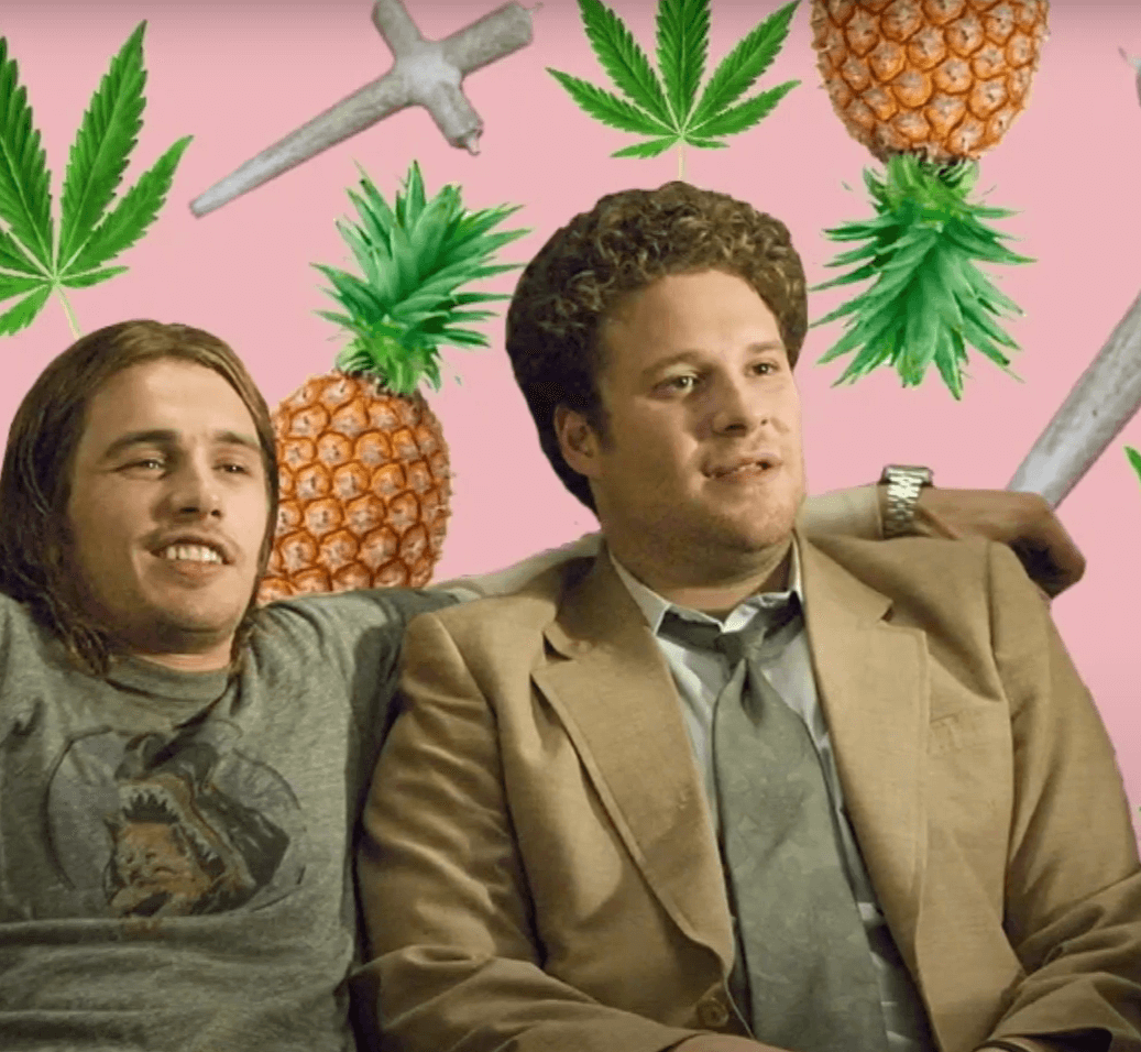 Seth Rogen and James Franco in the 2008 stoner comedy Pineapple Express, the film that drove demand for the real-world Pineapple Express cannabis strain