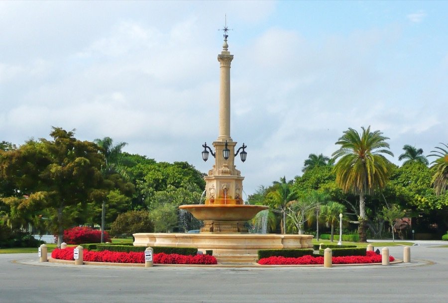 DeSoto Fountain in Coral Gables Florida near the Surterra Wellness Dadeland dispensary on South Dixie Highway