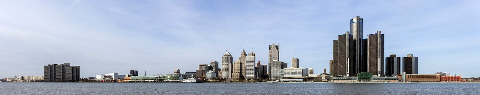 Detroit Michigan skyline panorama representing the state's adult-use cannabis market
