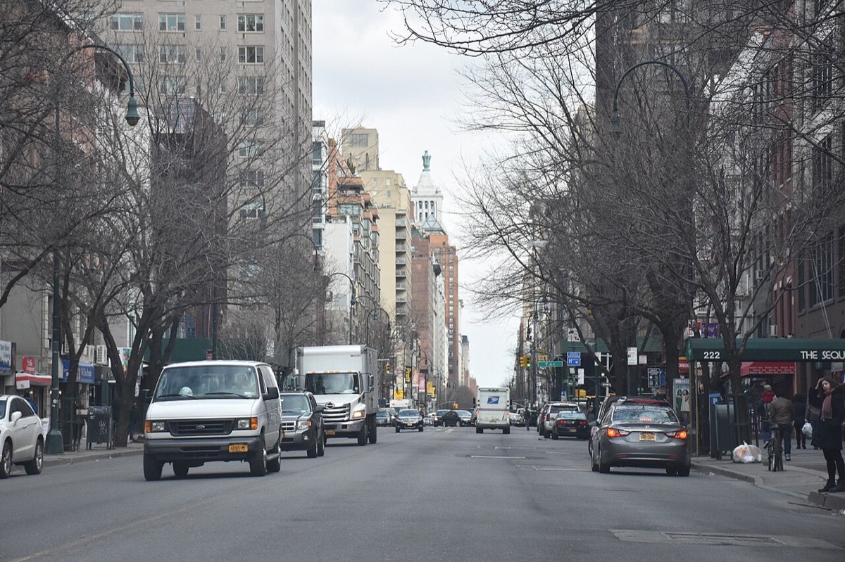 East 14th Street in Manhattan looking toward Union Square near Columbia Care dispensary