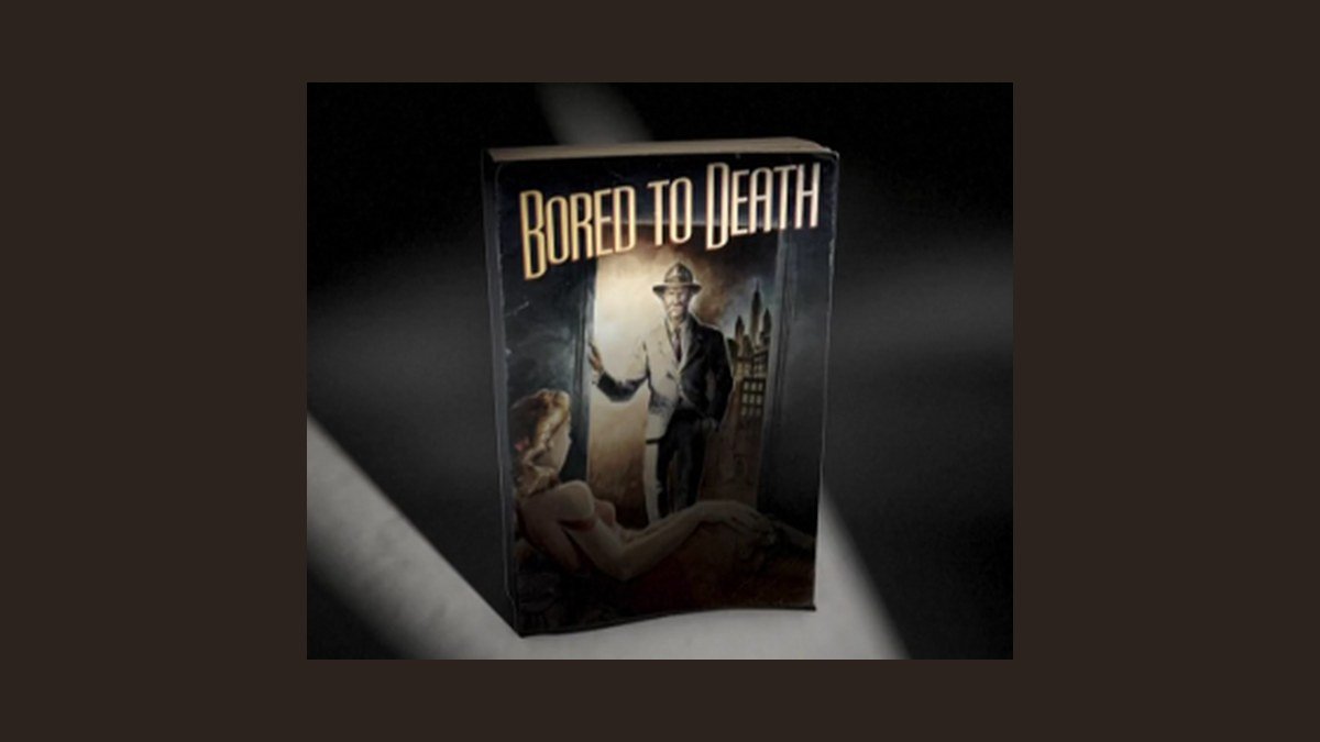 Bored to Death HBO title card showing the noir paperback book cover