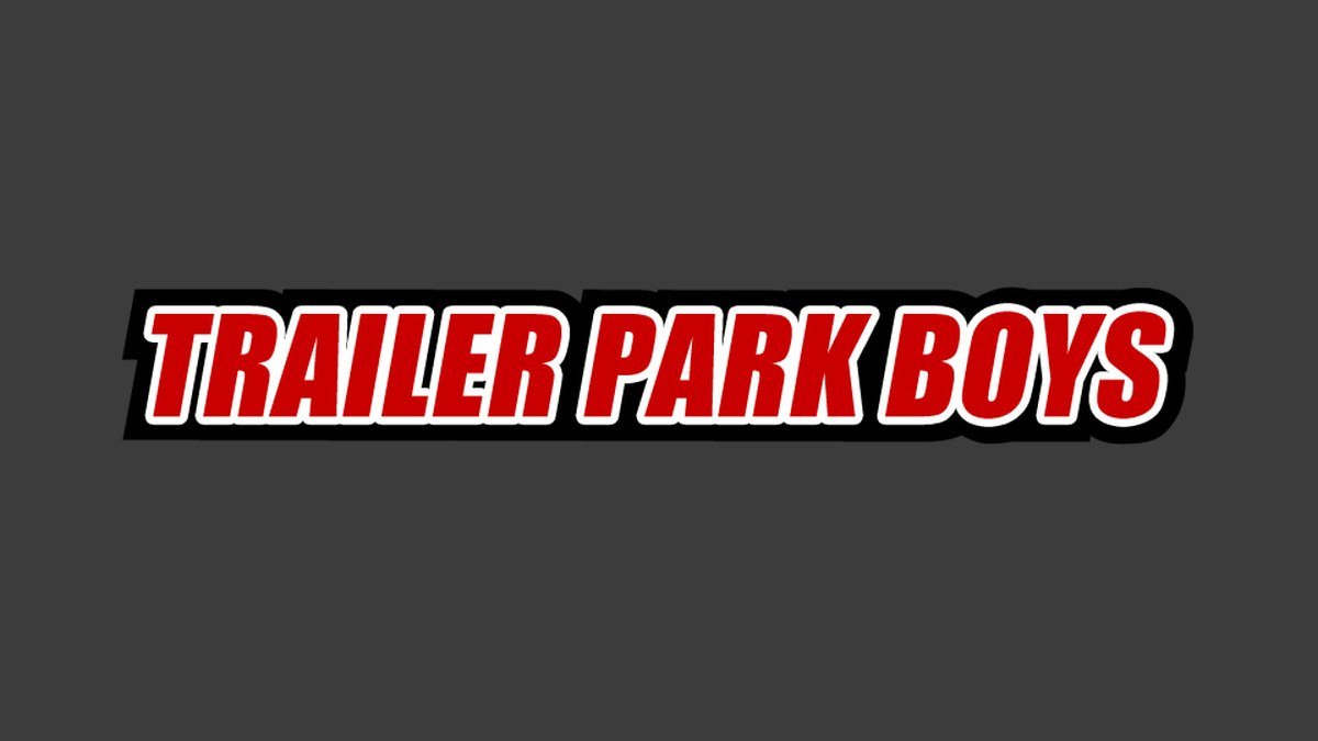 Trailer Park Boys Showcase logo in red block letters on a charcoal backdrop