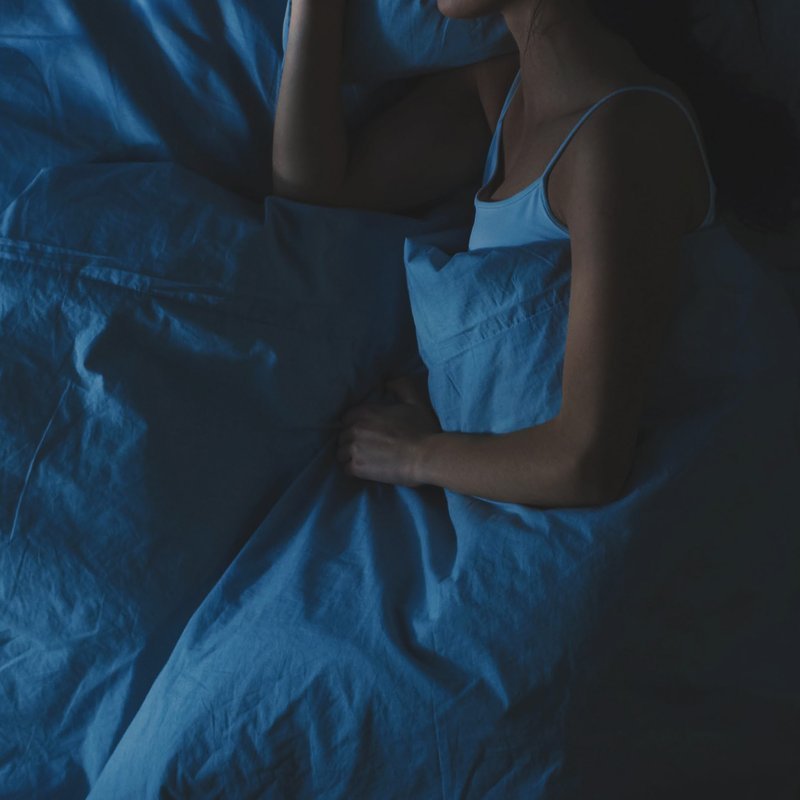 Wyld Elderberry sleep gummies lifestyle: nighttime bedroom scene representing the brand's official Sleep mood category