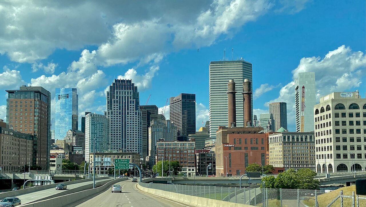 Boston Massachusetts skyline with Custom House Tower