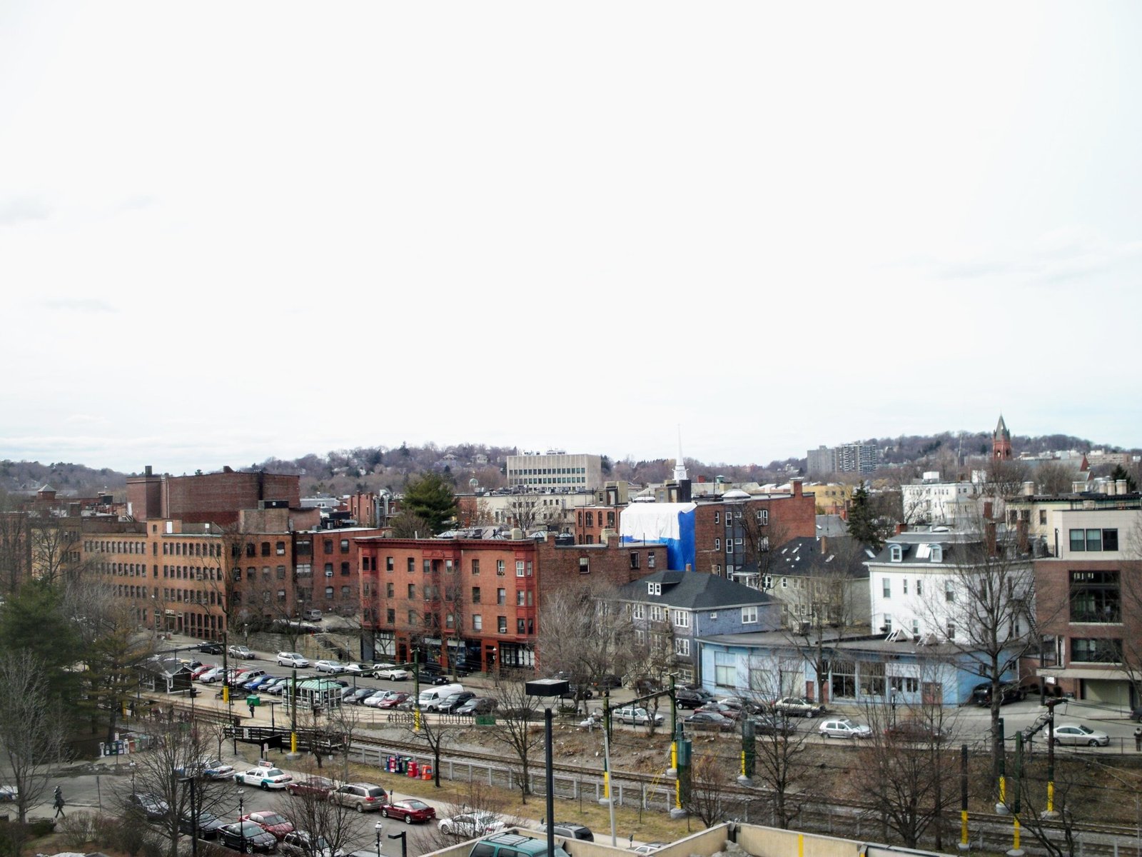 View overlooking Brookline Village from Brookline Place near 160 Washington Street where NETA Brookline operates
