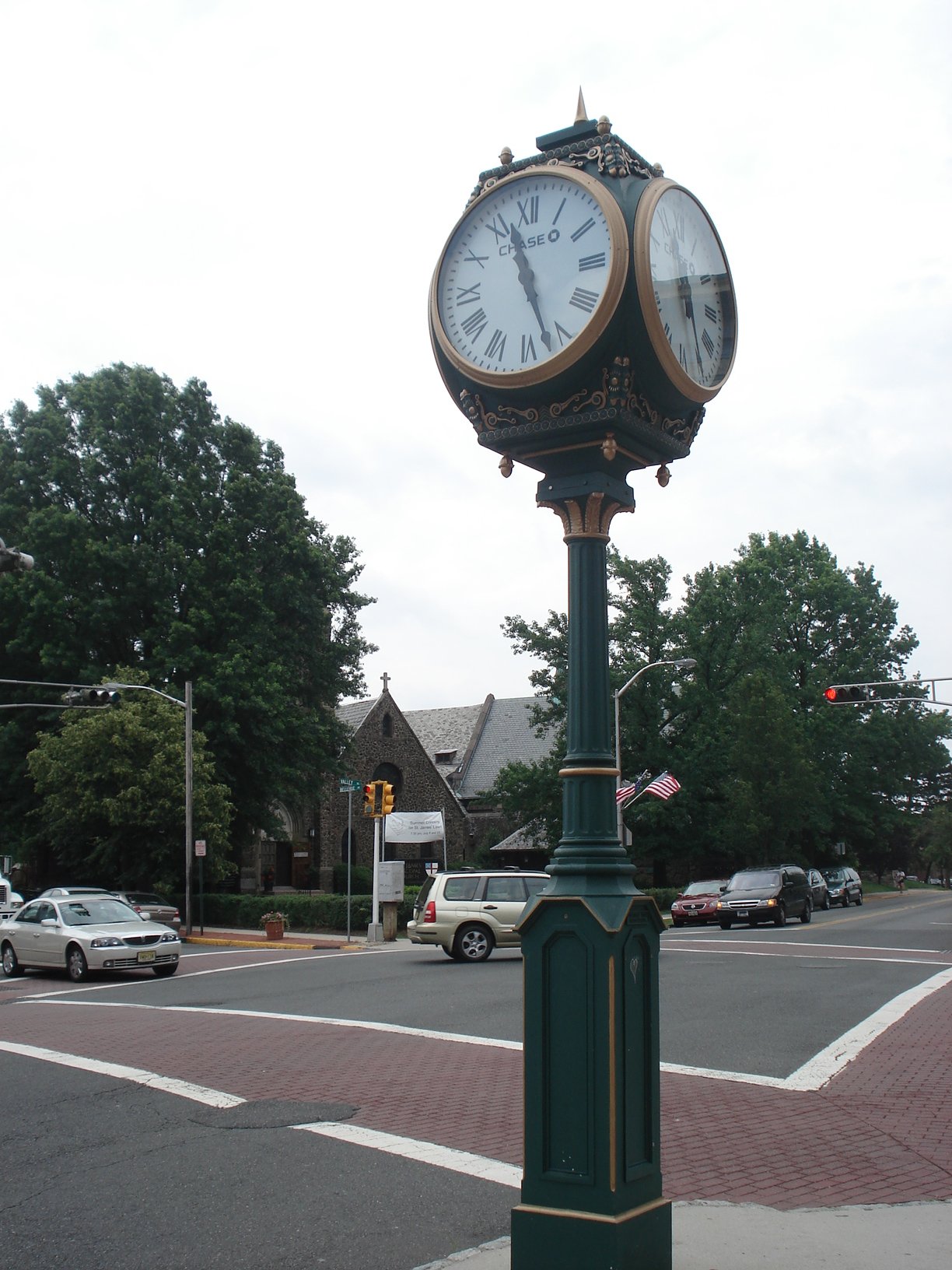 Upper Montclair downtown clock, a North Jersey suburban cannabis dispensary corridor