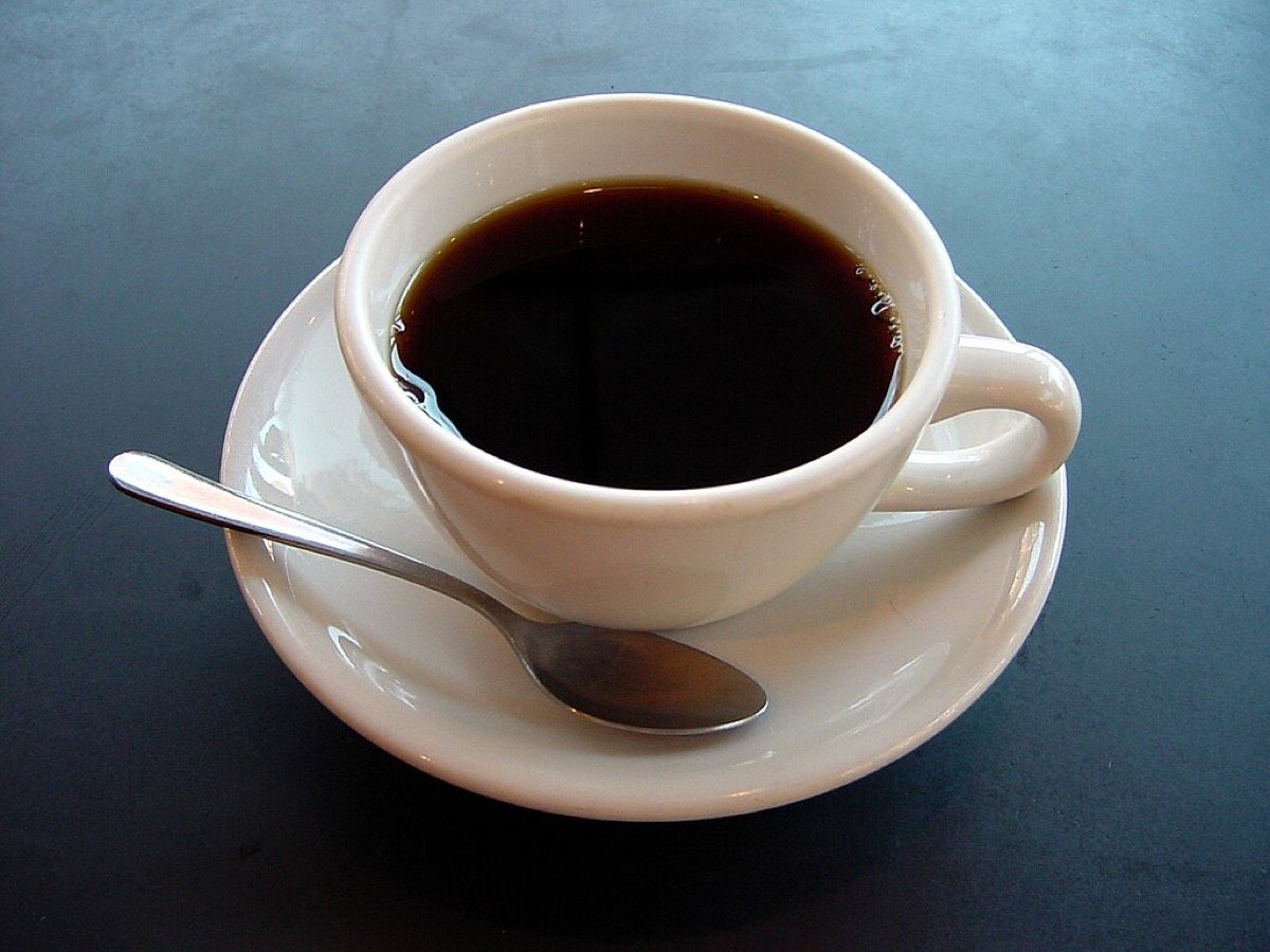 Cup of coffee in a diner-style mug, the wind-down pairing for the closing diner scene of Pineapple Express