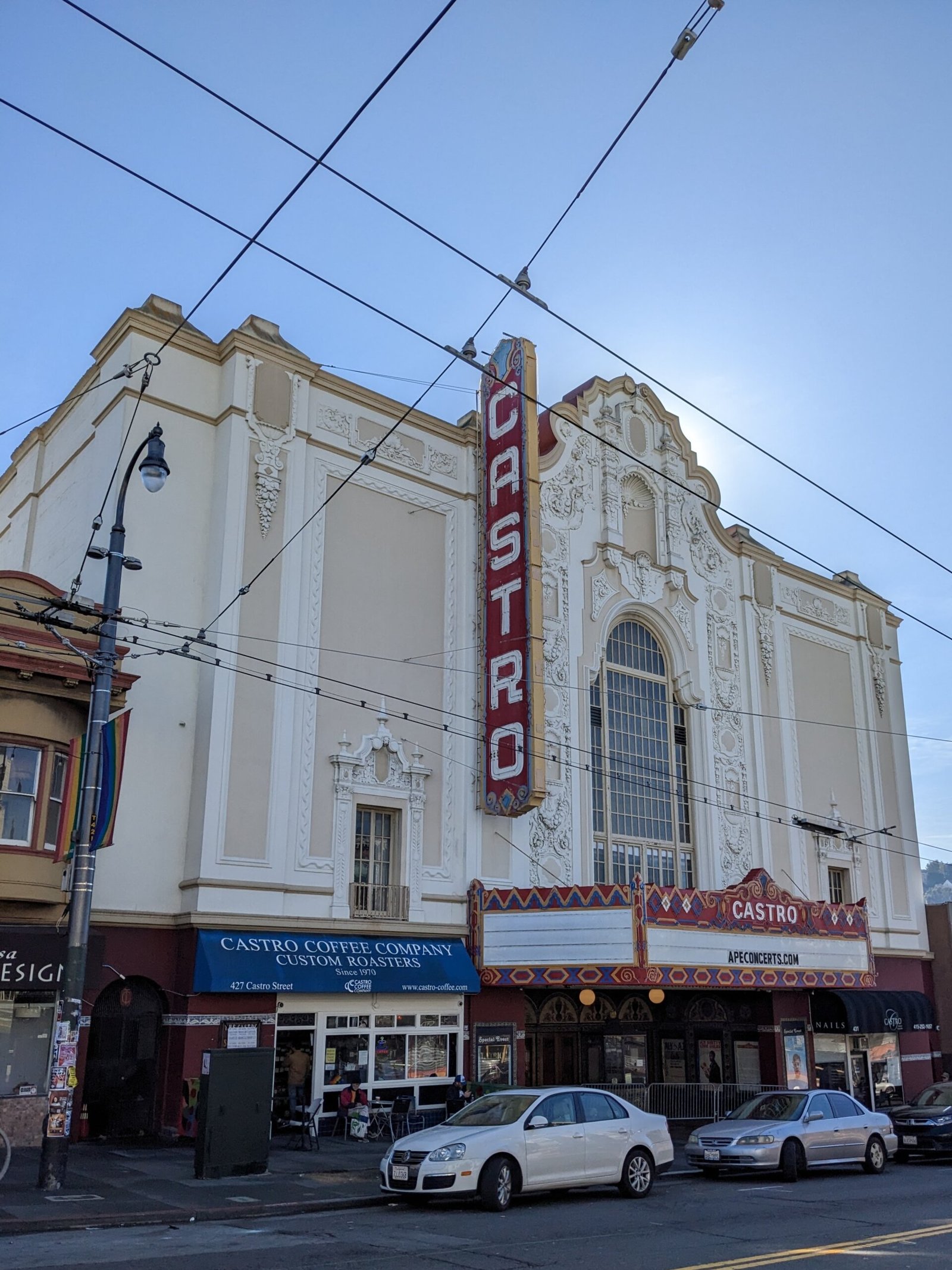 Castro Theatre marquee on Castro Street in the Castro neighborhood of San Francisco near The Apothecarium Castro dispensary
